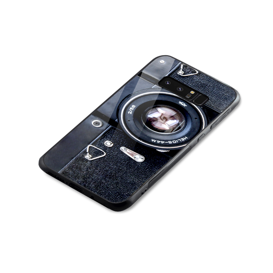 Classic Camera Glass Back Case for Galaxy Note 8