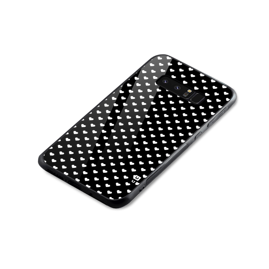 Classy Hearty Polka Glass Back Case for Galaxy Note 8
