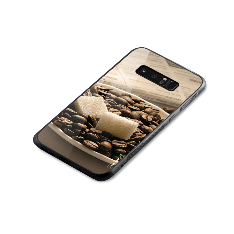 Coffee And Sugar Cubes Glass Back Case for Galaxy Note 8