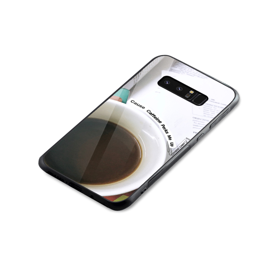 Coffee Perks Glass Back Case for Galaxy Note 8