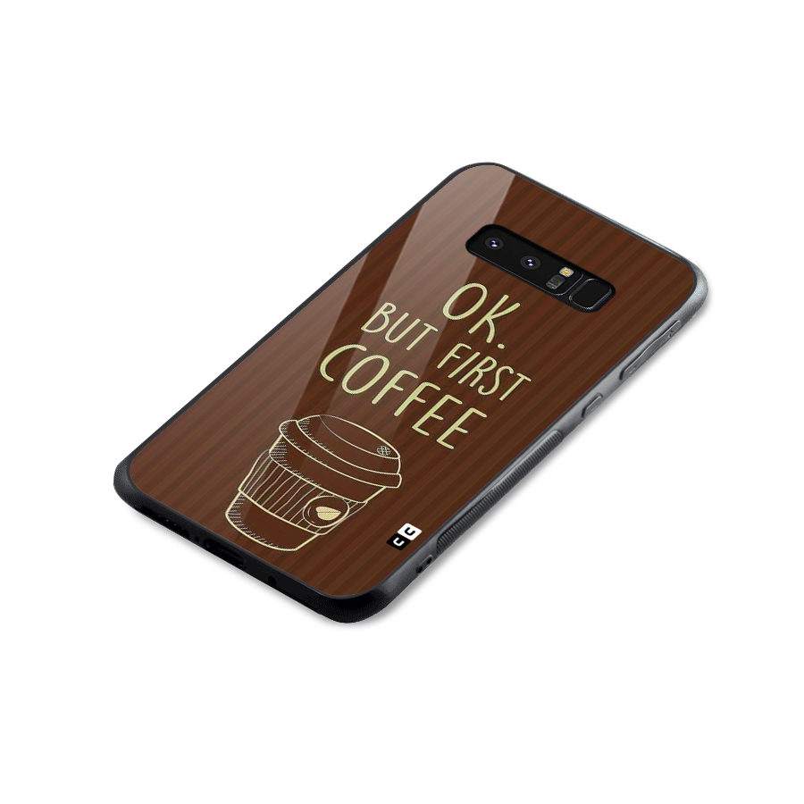 Coffee Stripes Glass Back Case for Galaxy Note 8