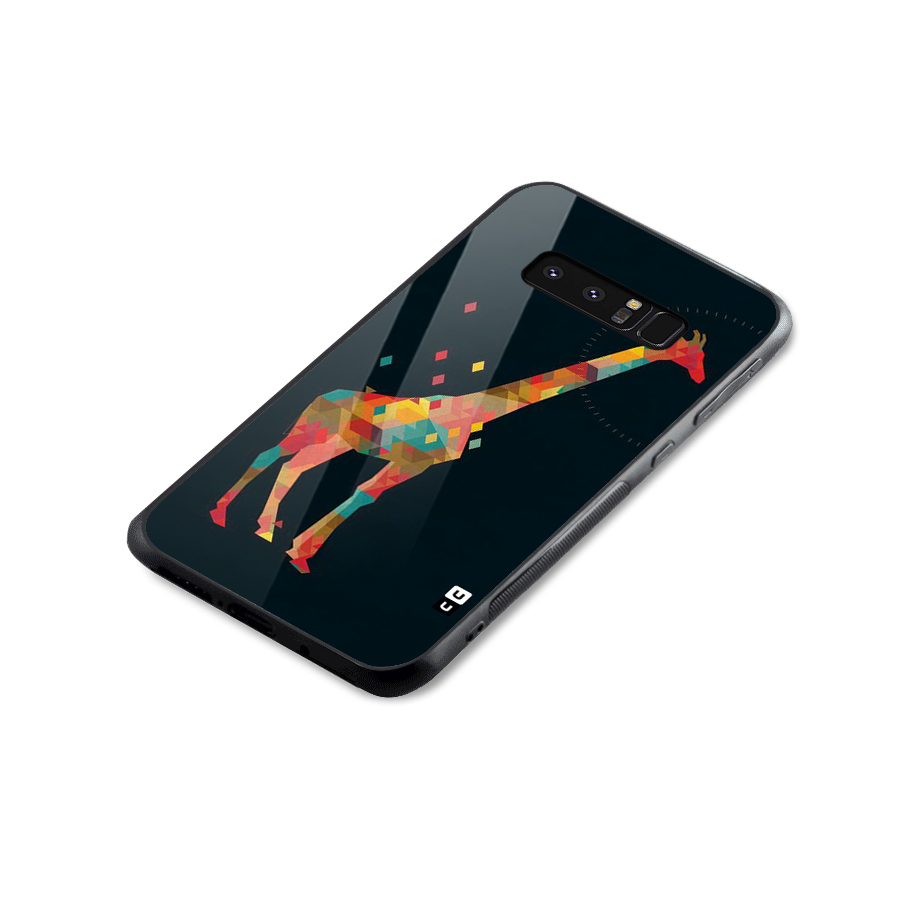 Colored Giraffe Glass Back Case for Galaxy Note 8