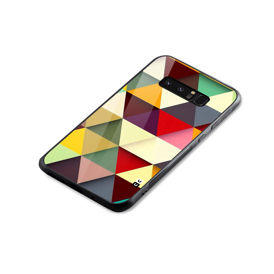 Colored Triangles Glass Back Case for Galaxy Note 8
