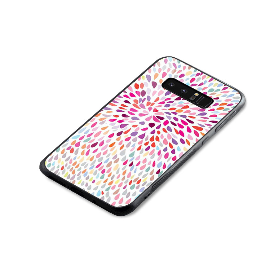 Colorful Decorative Pattern Glass Back Case for Galaxy Note 8