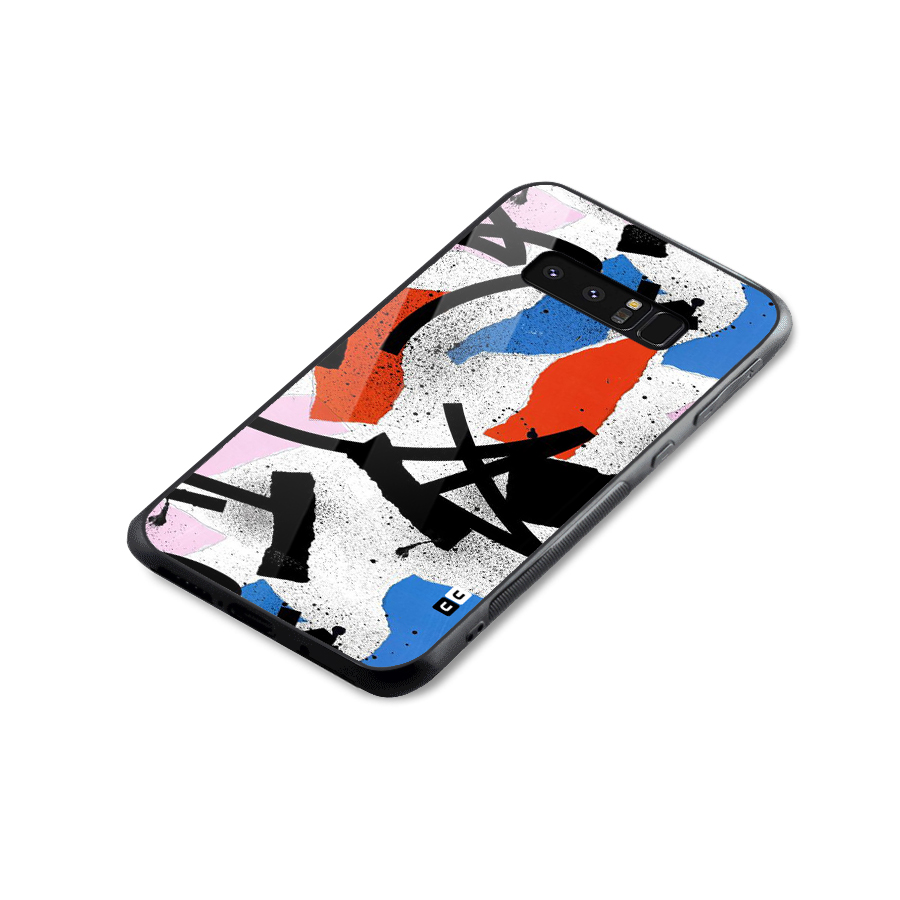 Coloured Abstract Art Glass Back Case for Galaxy Note 8