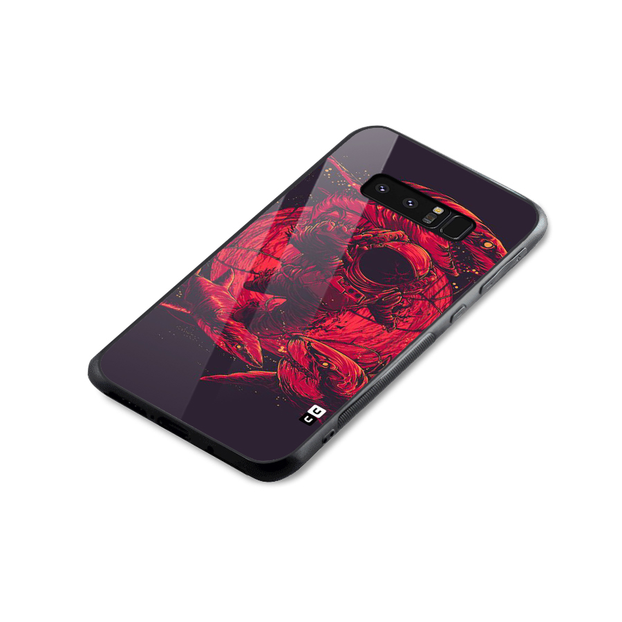 Coloured Spaceman Glass Back Case for Galaxy Note 8