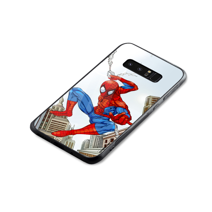 Comic Spider Man Glass Back Case for Galaxy Note 8