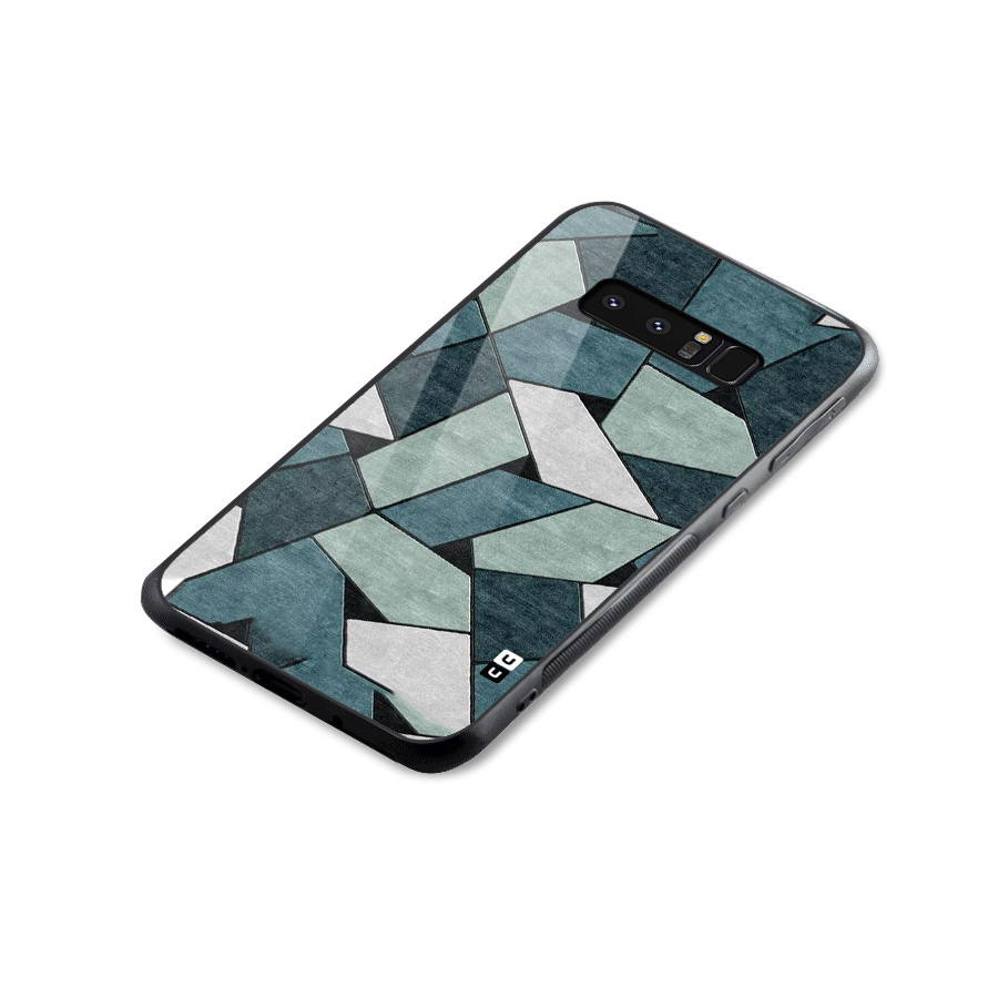 Concrete Green Abstract Glass Back Case for Galaxy Note 8