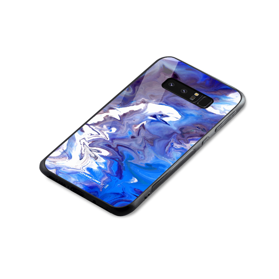 Cool Blue Marble Texture Glass Back Case for Galaxy Note 8