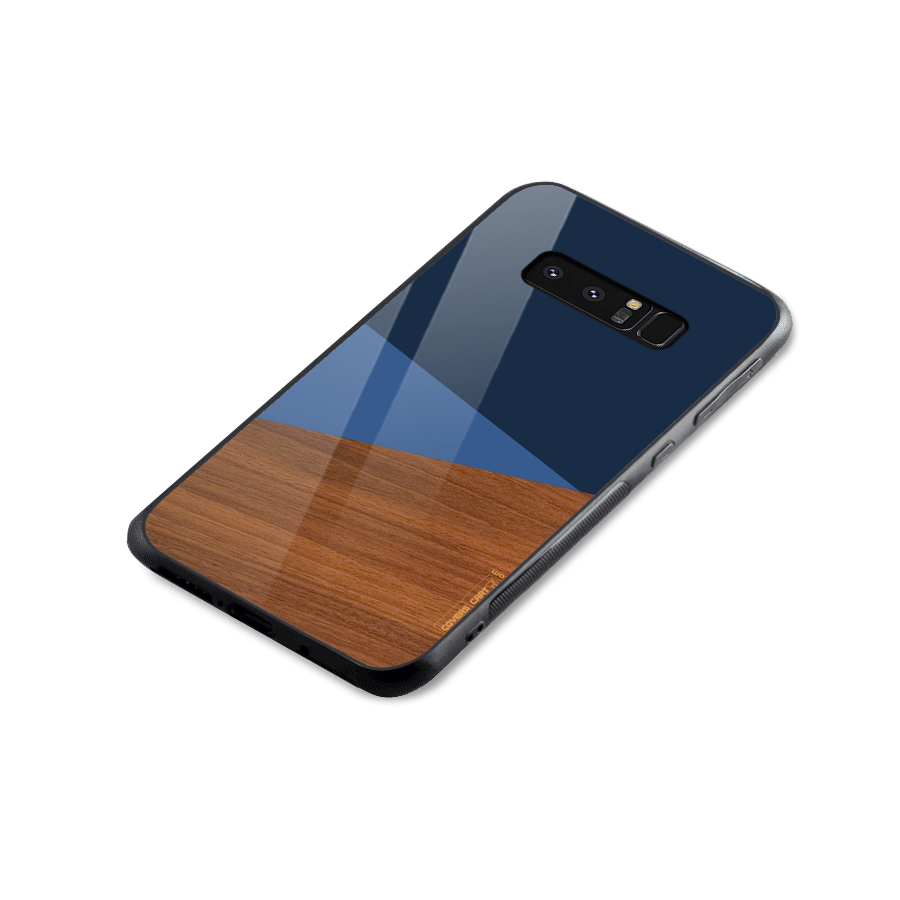 Crossed Lines Pattern Glass Back Case for Galaxy Note 8