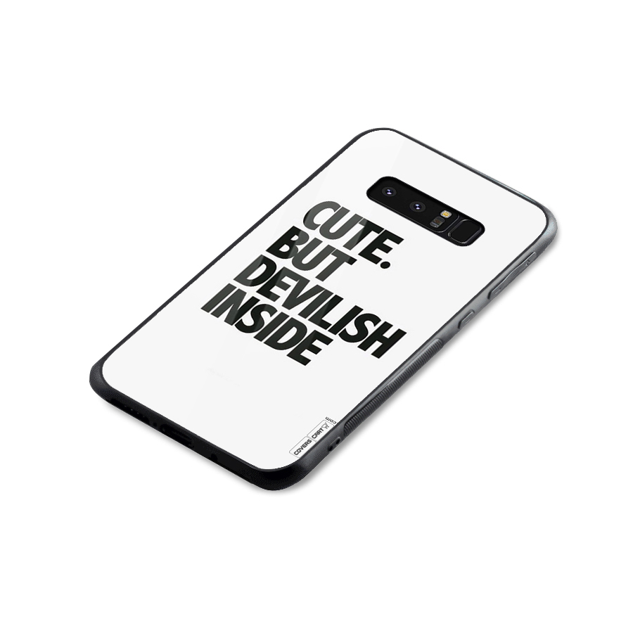 Cute But Devil Glass Back Case for Galaxy Note 8