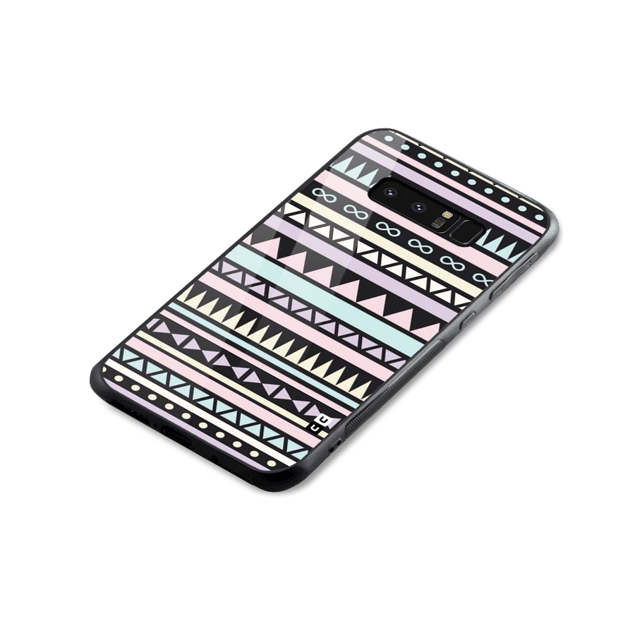 Cute Chev Pattern Glass Back Case for Galaxy Note 8
