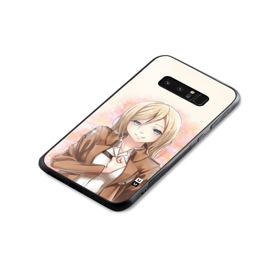 Cute Girl Art Glass Back Case for Galaxy Note 8