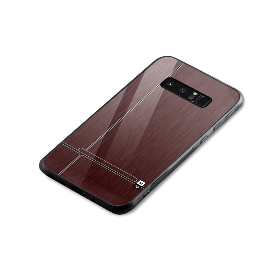 Dark Maroon Classic Design Glass Back Case for Galaxy Note 8