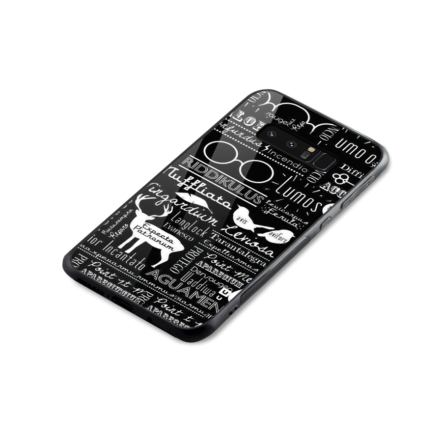 Deer Key Spell Glass Back Case for Galaxy Note 8