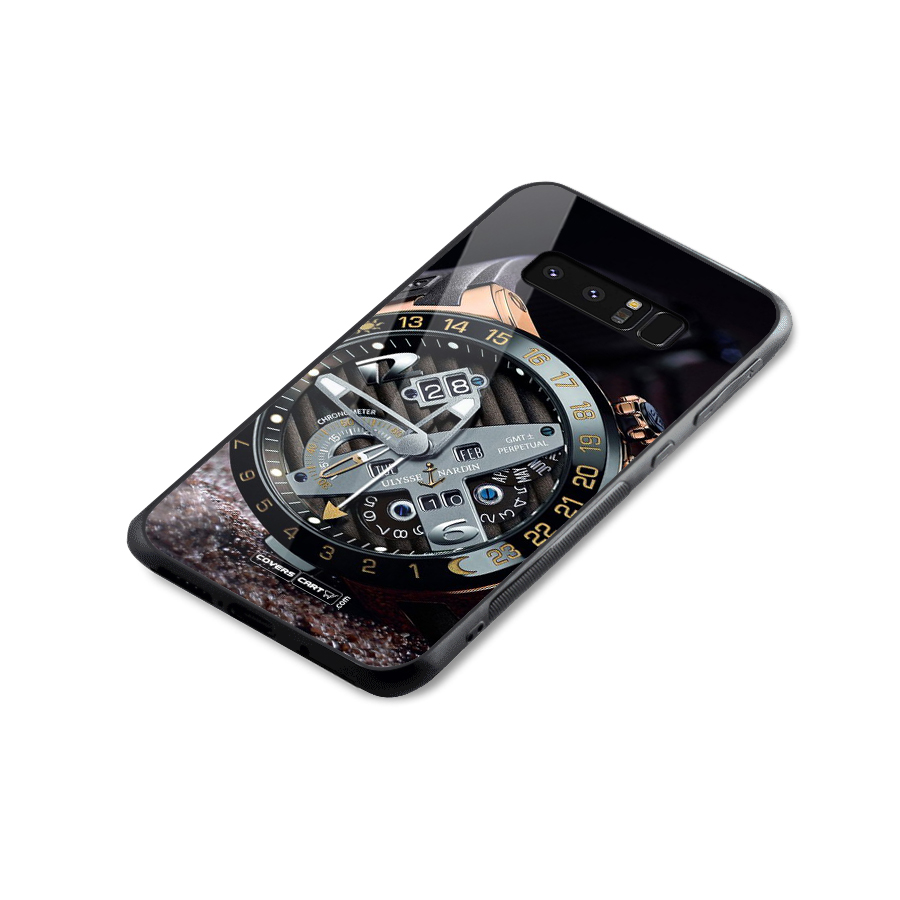 Designer Stylish Watch Glass Back Case for Galaxy Note 8