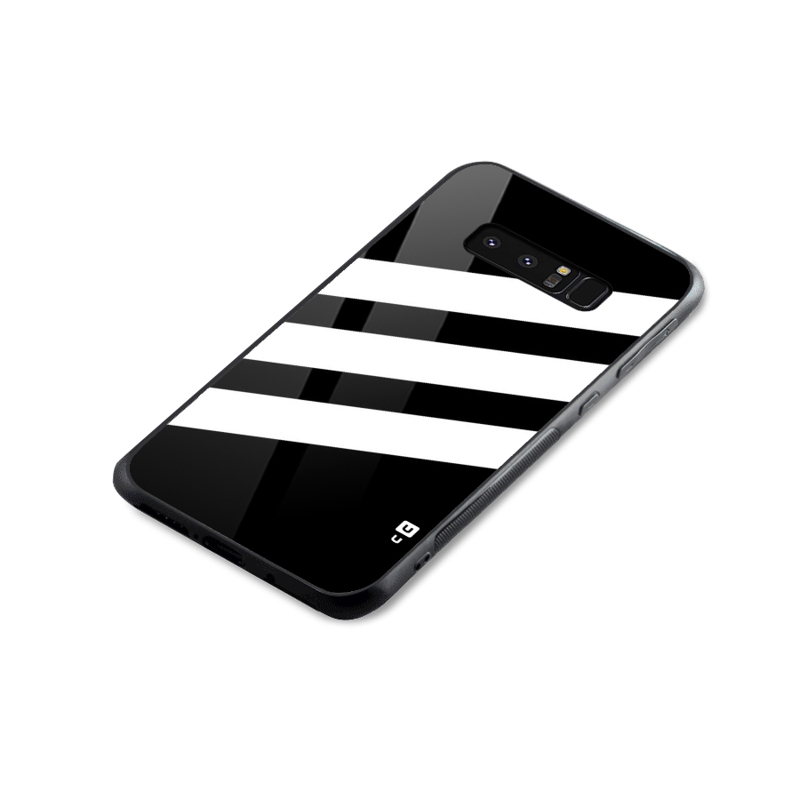 Diagonal Classic Stripes Glass Back Case for Galaxy Note 8