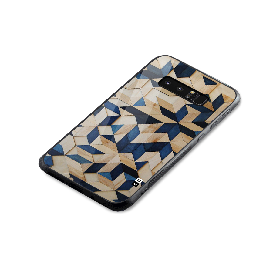 Disorted Wood Blue Glass Back Case for Galaxy Note 8