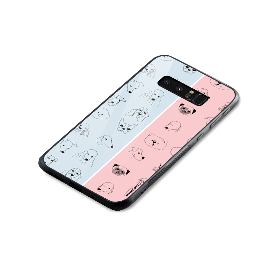 Dog Cat And Cow Glass Back Case for Galaxy Note 8