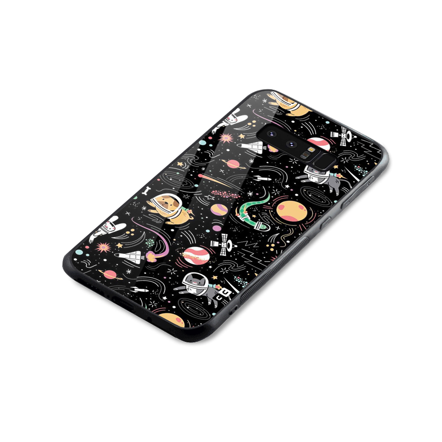 Dog Planetarium Glass Back Case for Galaxy Note 8