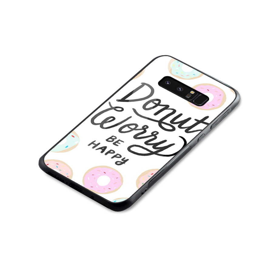 Donut Worry Be Happy Glass Back Case for Galaxy Note 8