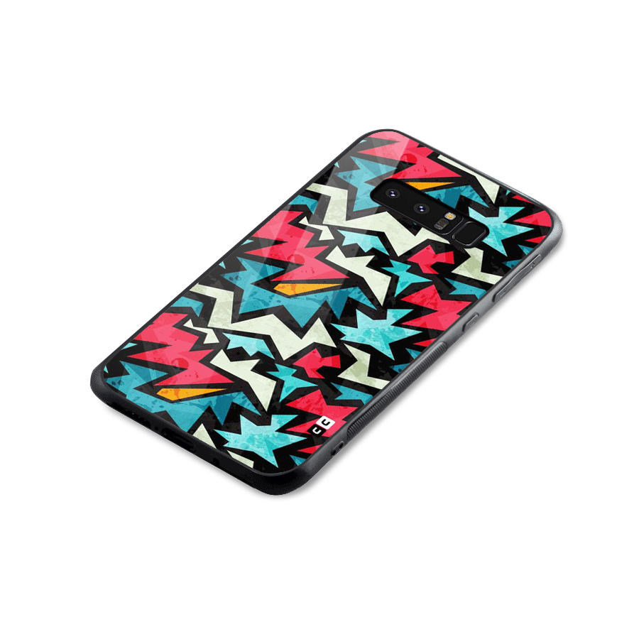 Electric Color Design Glass Back Case for Galaxy Note 8