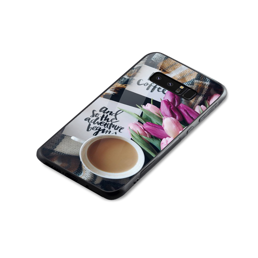 Floral Adventure Glass Back Case for Galaxy Note 8