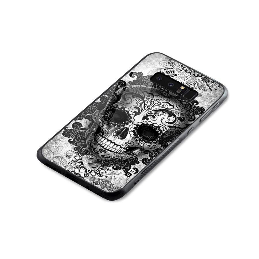 Floral Ghost Glass Back Case for Galaxy Note 8