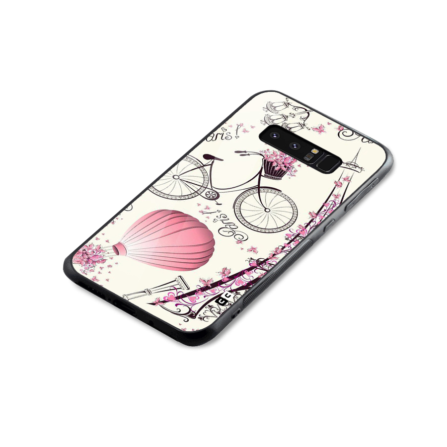 Flower Clipart Design Glass Back Case for Galaxy Note 8