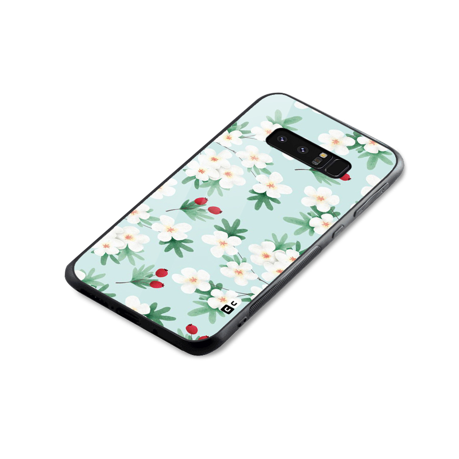 Flowers Pastel Glass Back Case for Galaxy Note 8