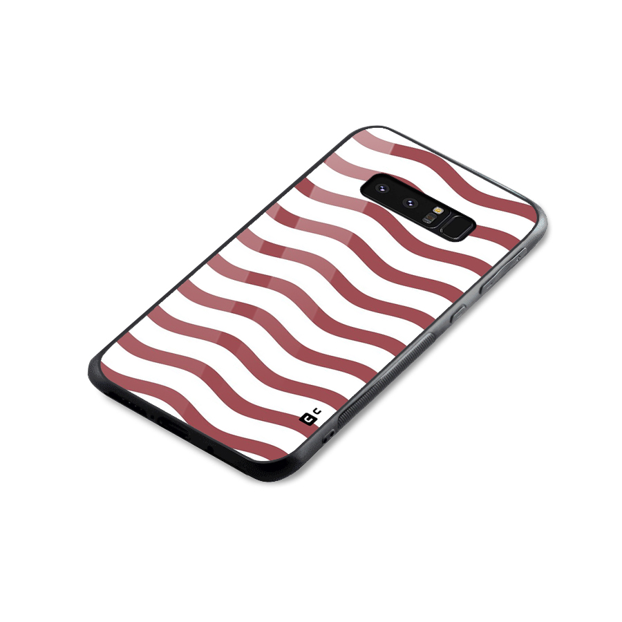 Flowing Stripes Red White Glass Back Case for Galaxy Note 8