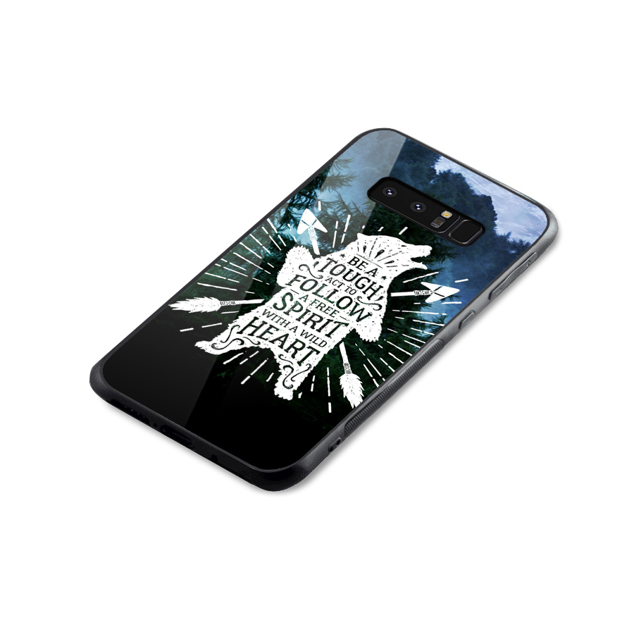 Follow Spirit Heart Glass Back Case for Galaxy Note 8