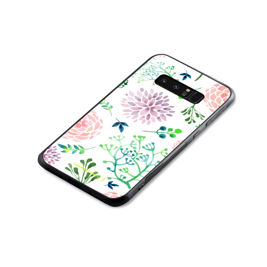 Fresh Floral Glass Back Case for Galaxy Note 8