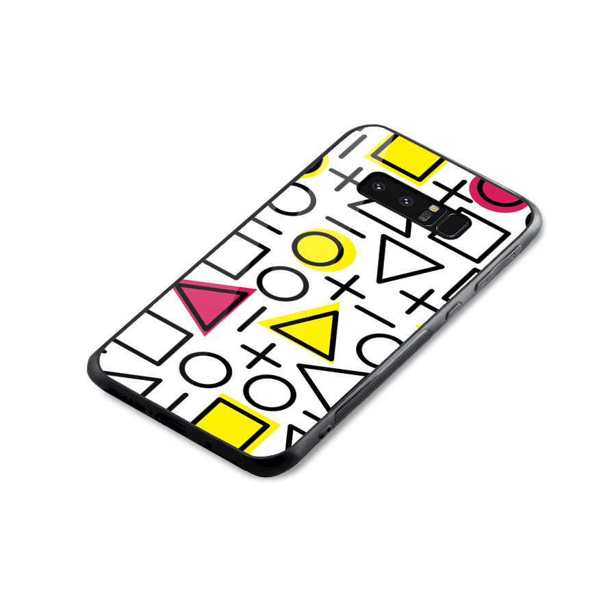 Geometry Pattern Glass Back Case for Galaxy Note 8