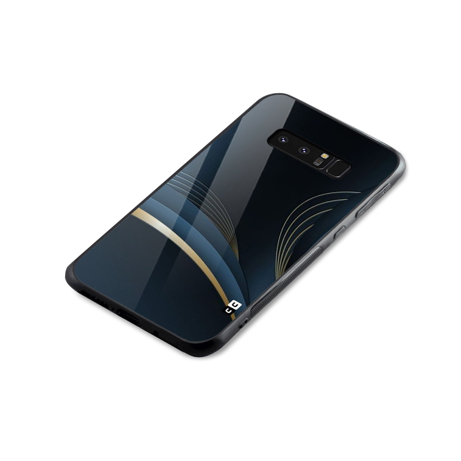 Gold Blue Beauty Glass Back Case for Galaxy Note 8
