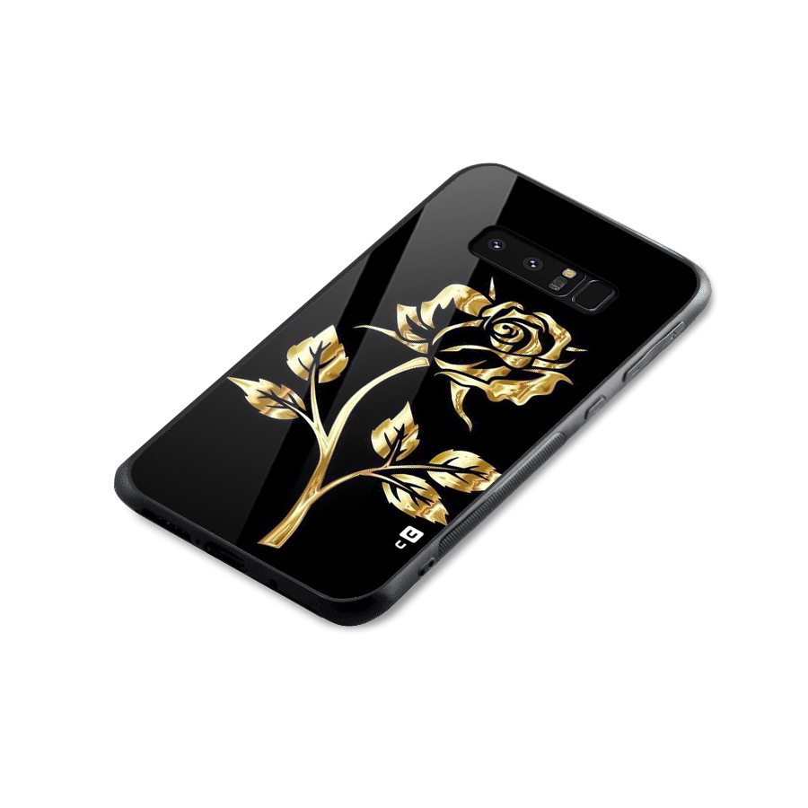 Gold Rose Glass Back Case for Galaxy Note 8