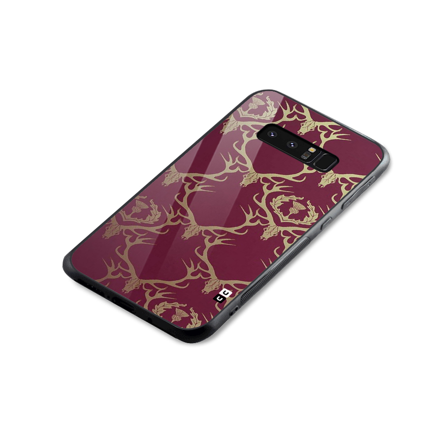Golden Bull Design Glass Back Case for Galaxy Note 8