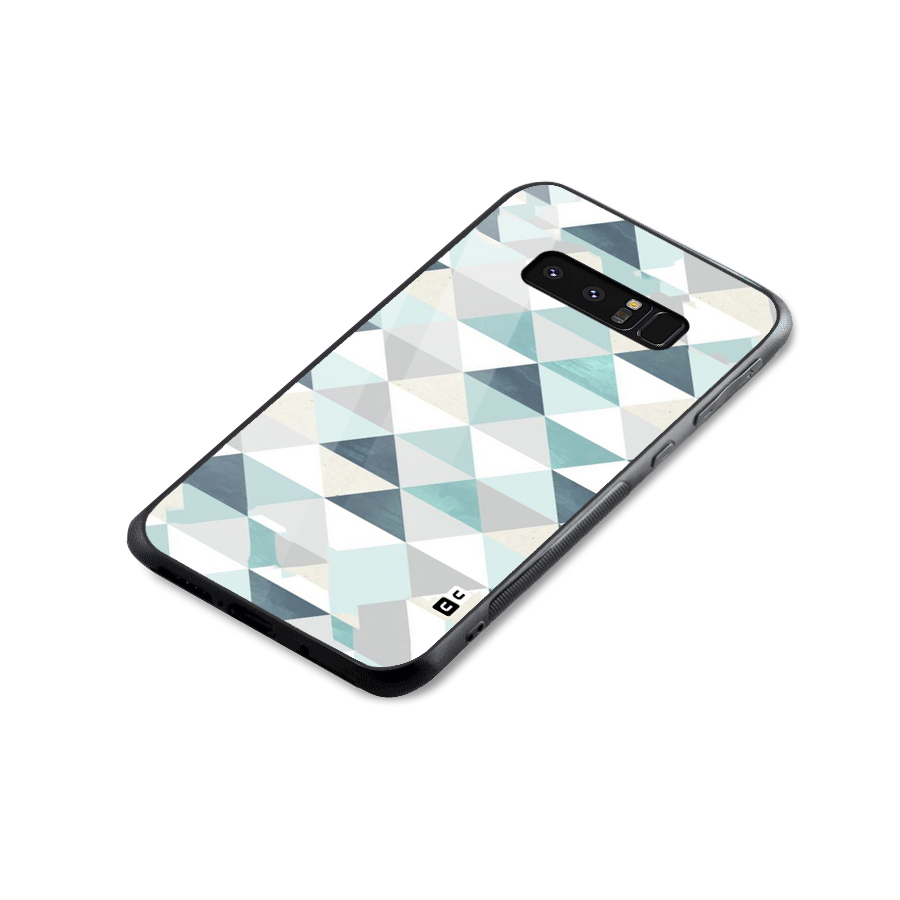 Green And Grey Pattern Glass Back Case for Galaxy Note 8