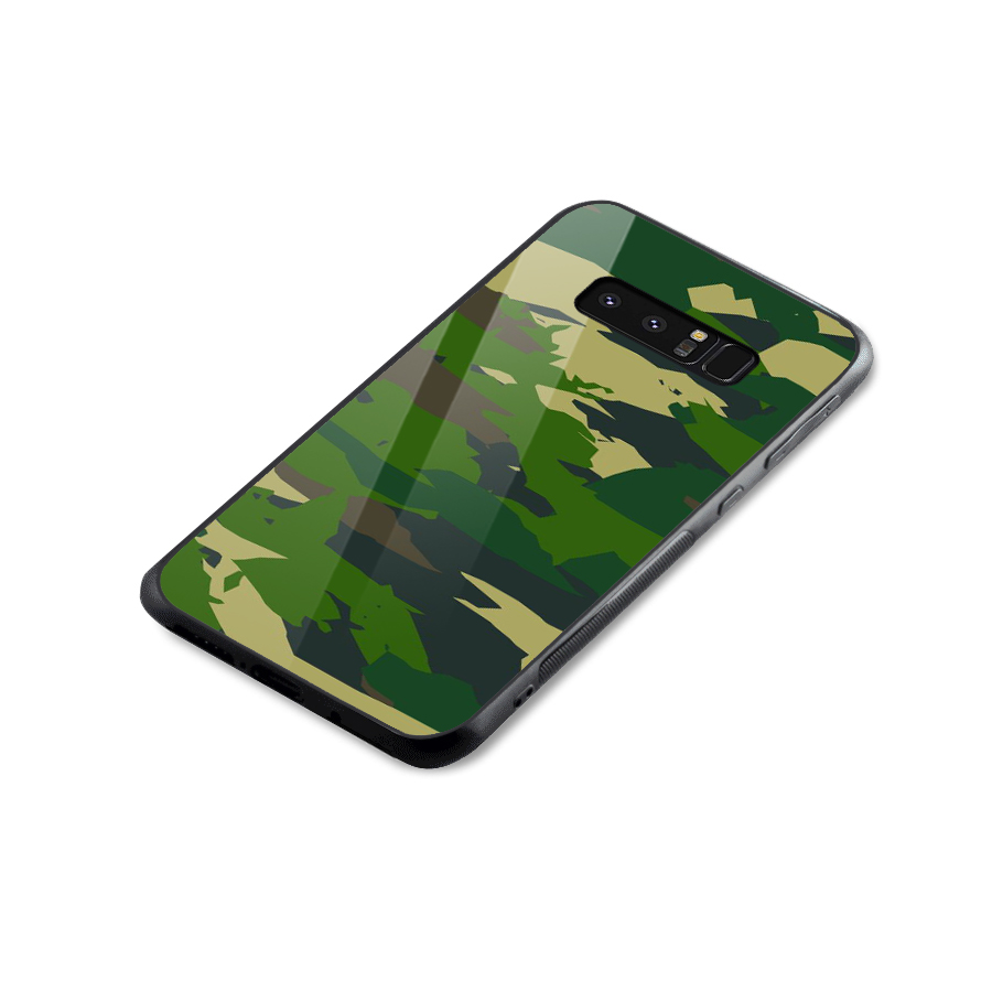 Green Camouflage Army Glass Back Case for Galaxy Note 8