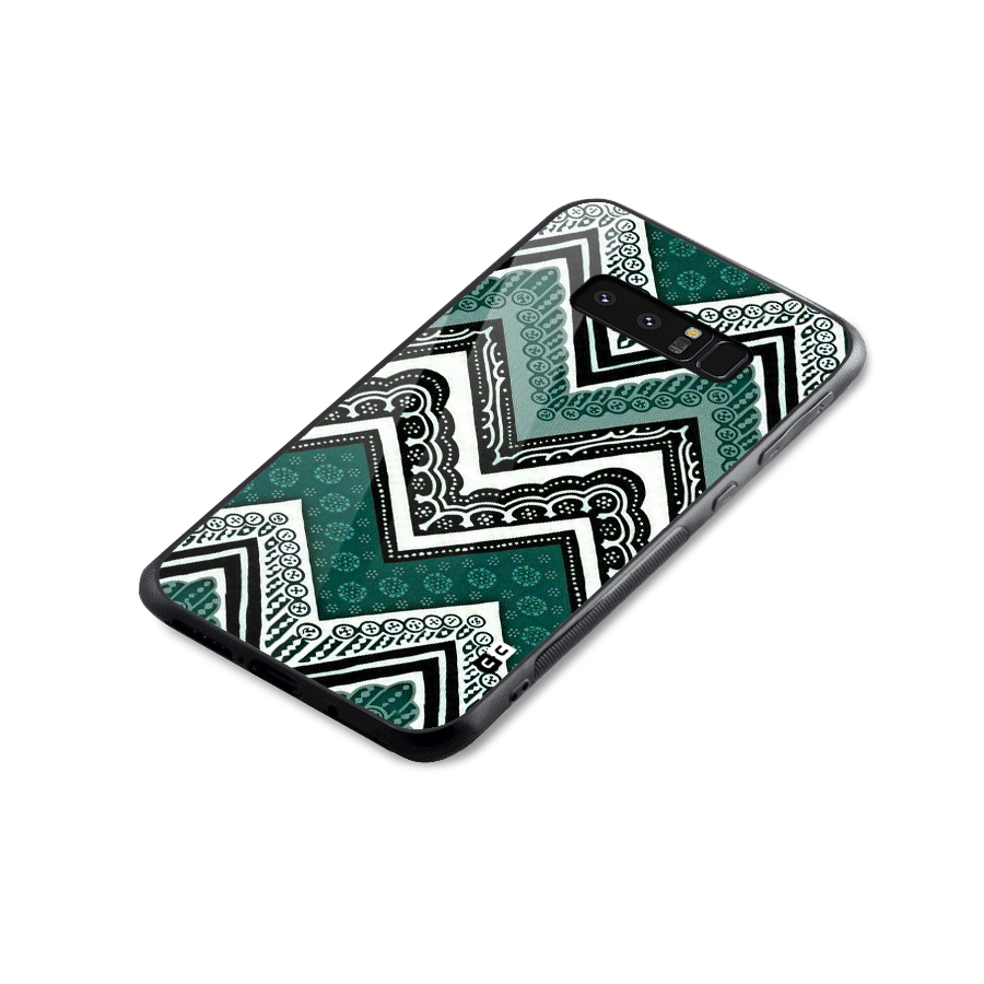 Green Chevron Glass Back Case for Galaxy Note 8