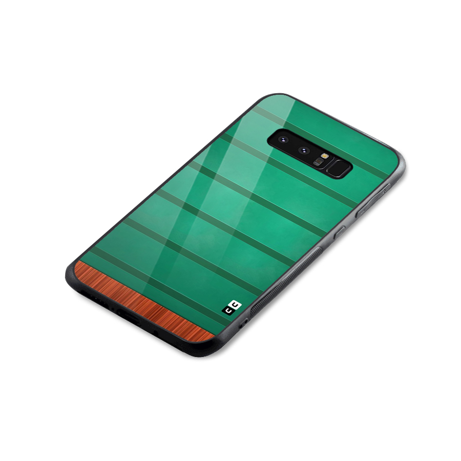 Green Wood Stripes Glass Back Case for Galaxy Note 8