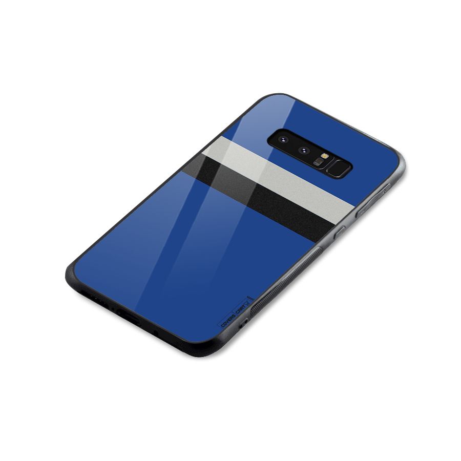 Grey Black Strips Glass Back Case for Galaxy Note 8