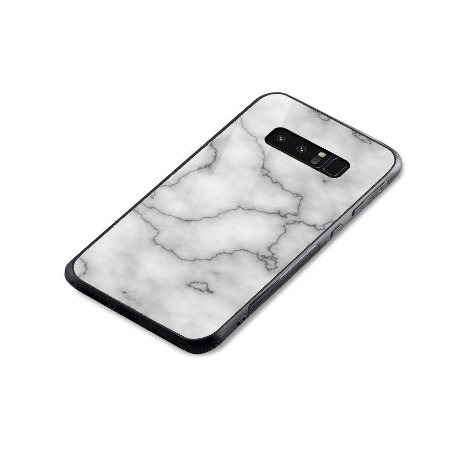 Grey Marble Glass Back Case for Galaxy Note 8