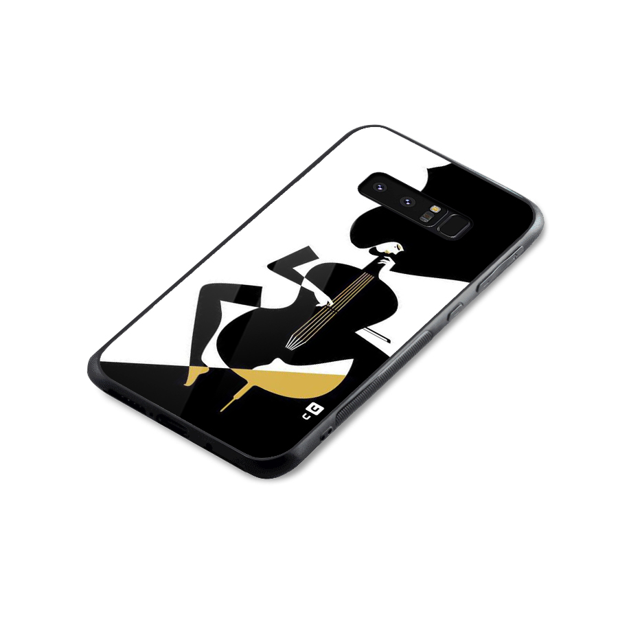 Guitar Women Glass Back Case for Galaxy Note 8