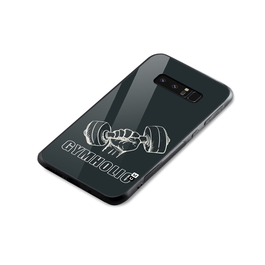 Gymholic Design Glass Back Case for Galaxy Note 8