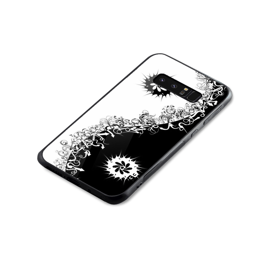 Half Peace Design Glass Back Case for Galaxy Note 8
