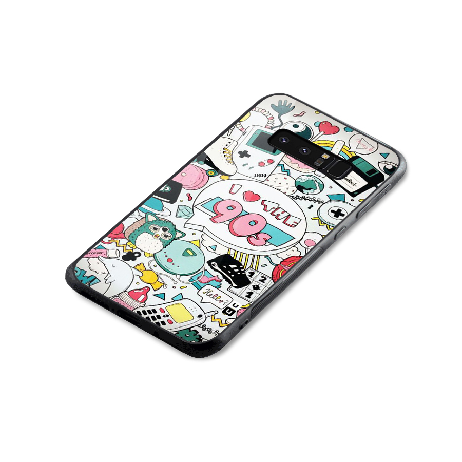 Heart 90s Glass Back Case for Galaxy Note 8
