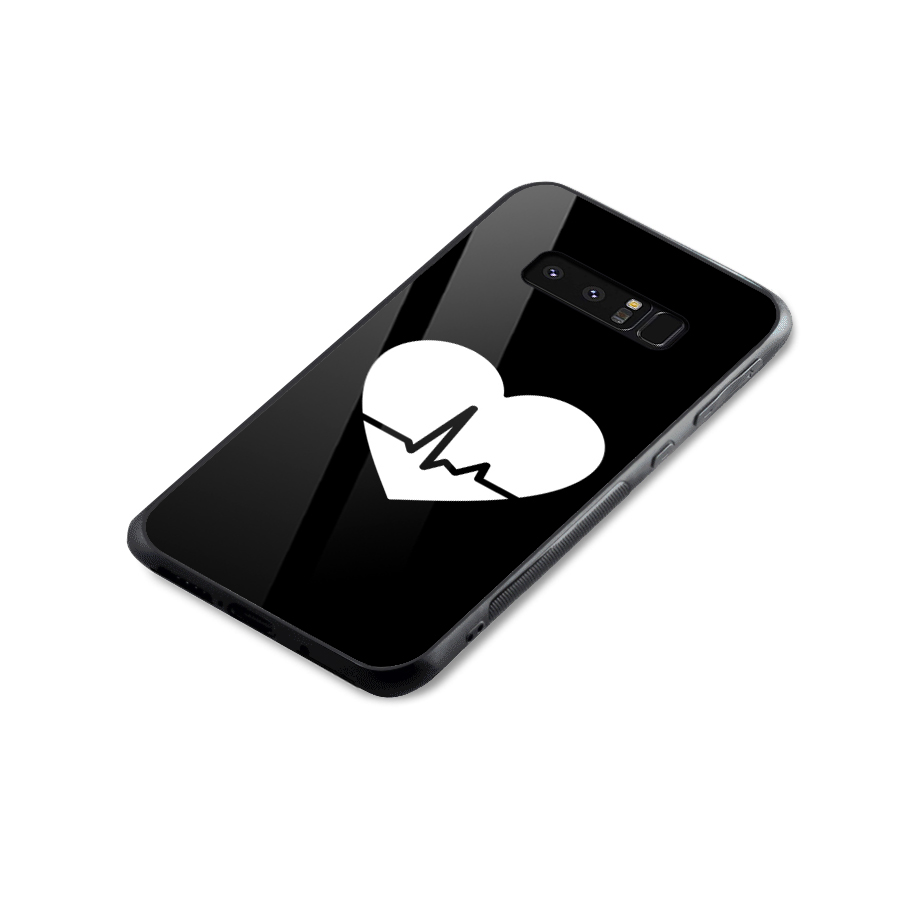 Heart Beat Glass Back Case for Galaxy Note 8