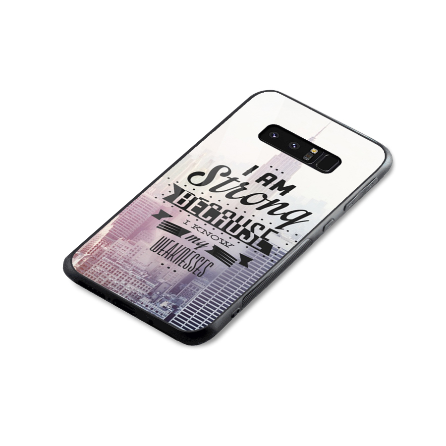 I am Strong Glass Back Case for Galaxy Note 8