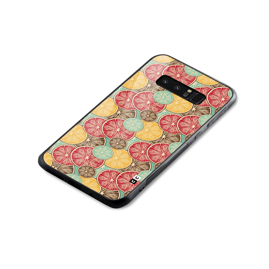 Juicy Pattern Glass Back Case for Galaxy Note 8